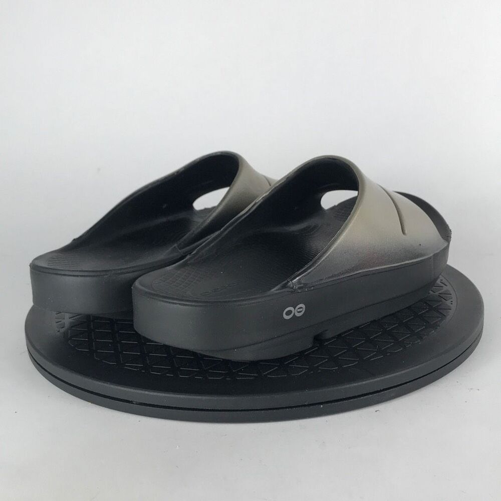 Oofos Ooahh Black/Gold Recovery Slip On Slides Women’s Size 10 - Picture 5 of 12